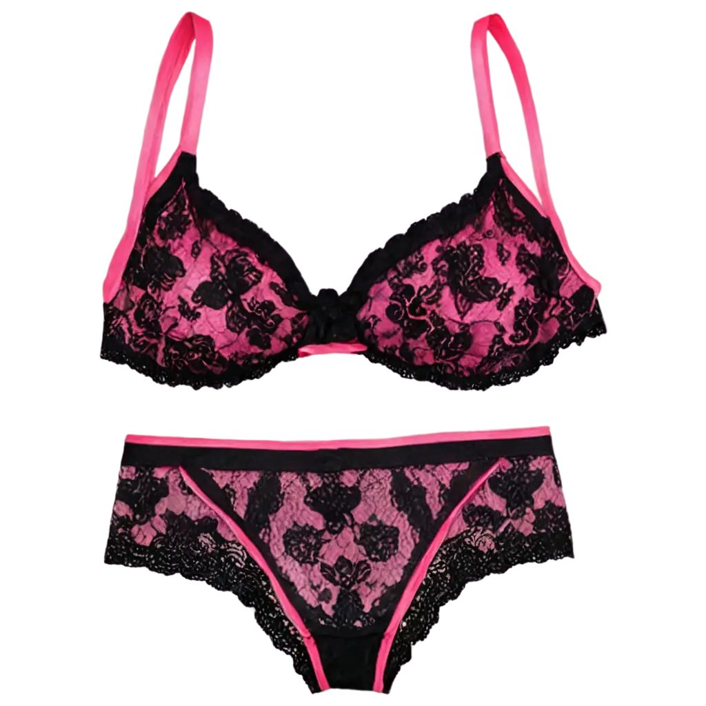 Womens-Lingerie-PNG-with-Pink-Black-Lace-and-Strawberry-Design-for-HighQuality-Digital-Use