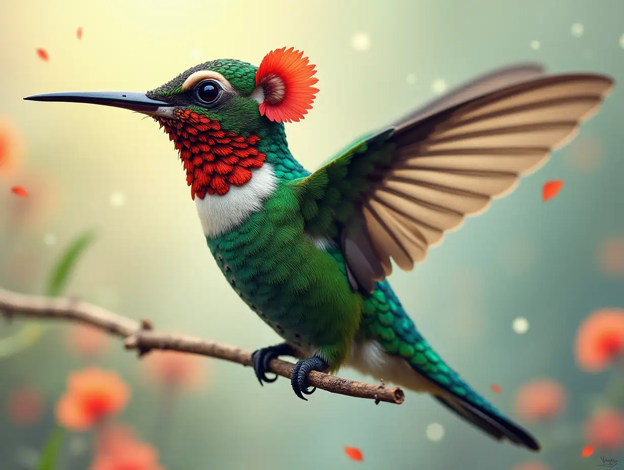 Create a Surreal World Hummingbird with Monkey Head