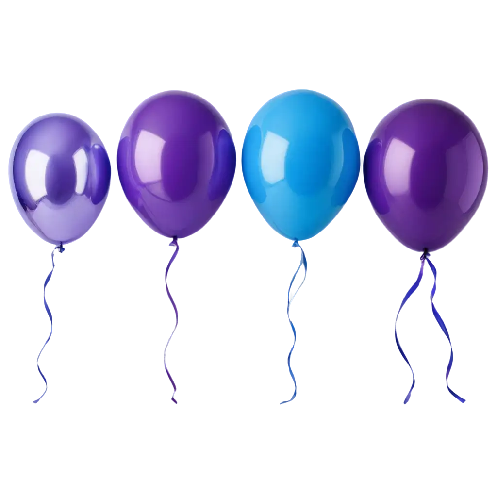 new year's balloons purple and blue colors