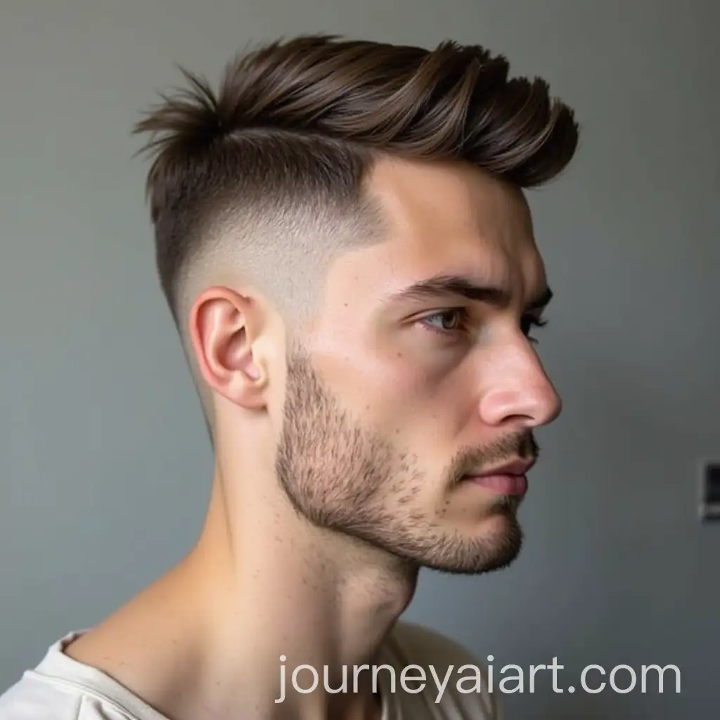 Portrait-of-a-CleanShaven-Man-with-Medium-Part-Hairstyle-and-Hollow-Cheeks