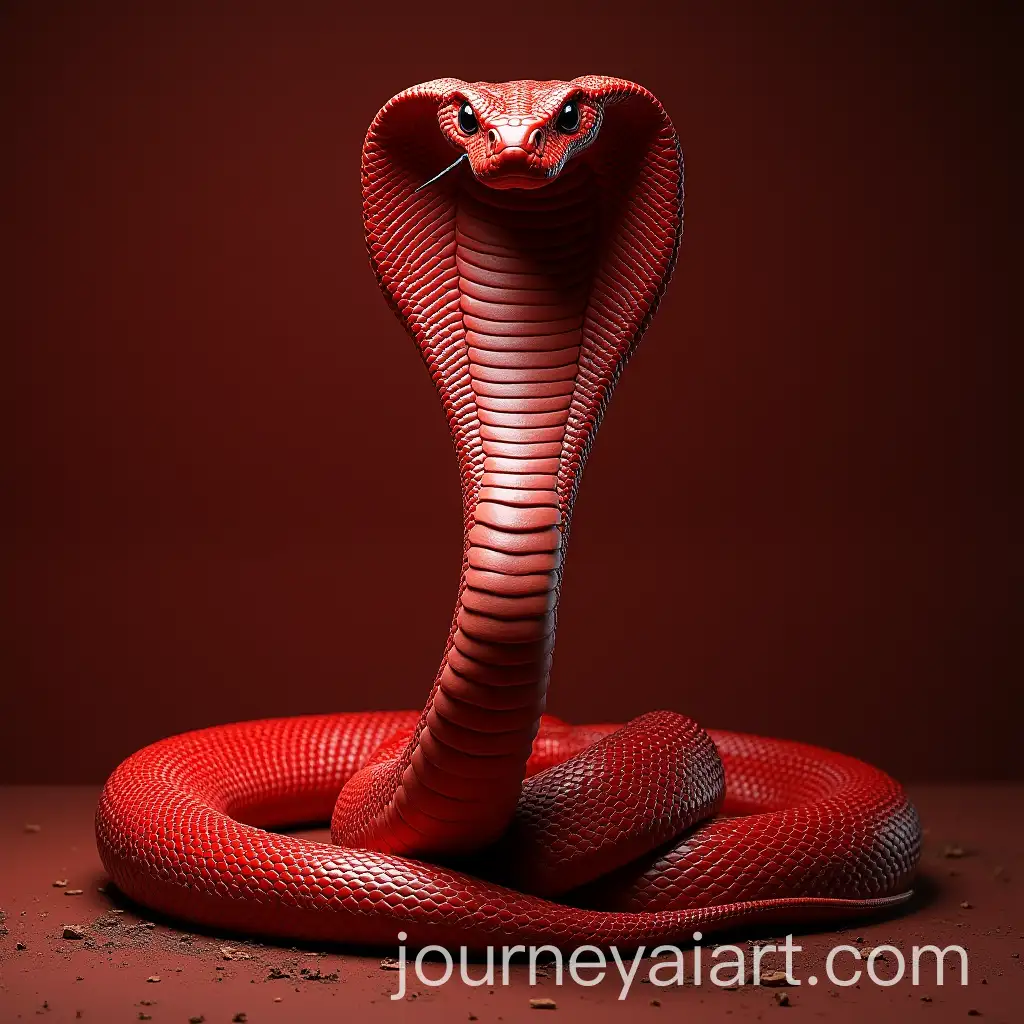 Majestic-Red-Cobra-Coiled-in-Natural-Habitat