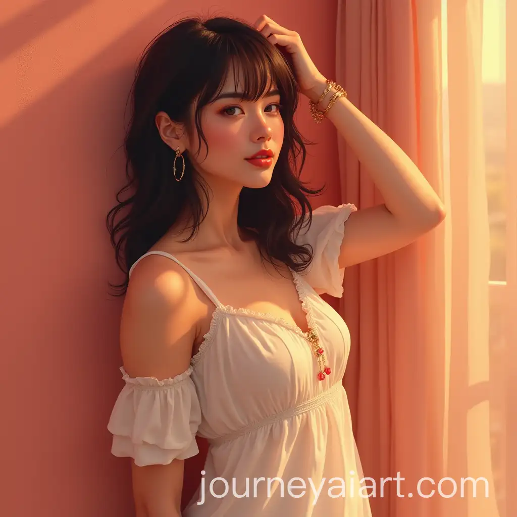 Young-Woman-in-Romantic-and-Seductive-SummerAI-Image-Prompt-Expansion-Fashion-Art