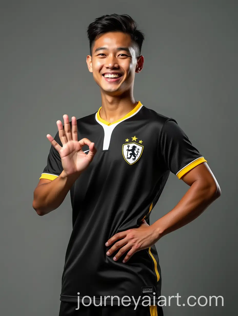 Cheerful-Malay-Teenager-in-Soccer-Jersey-with-Ok-Gesture