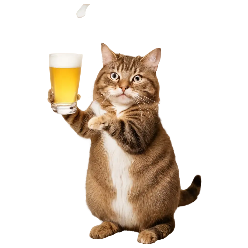 Beer drinking cat