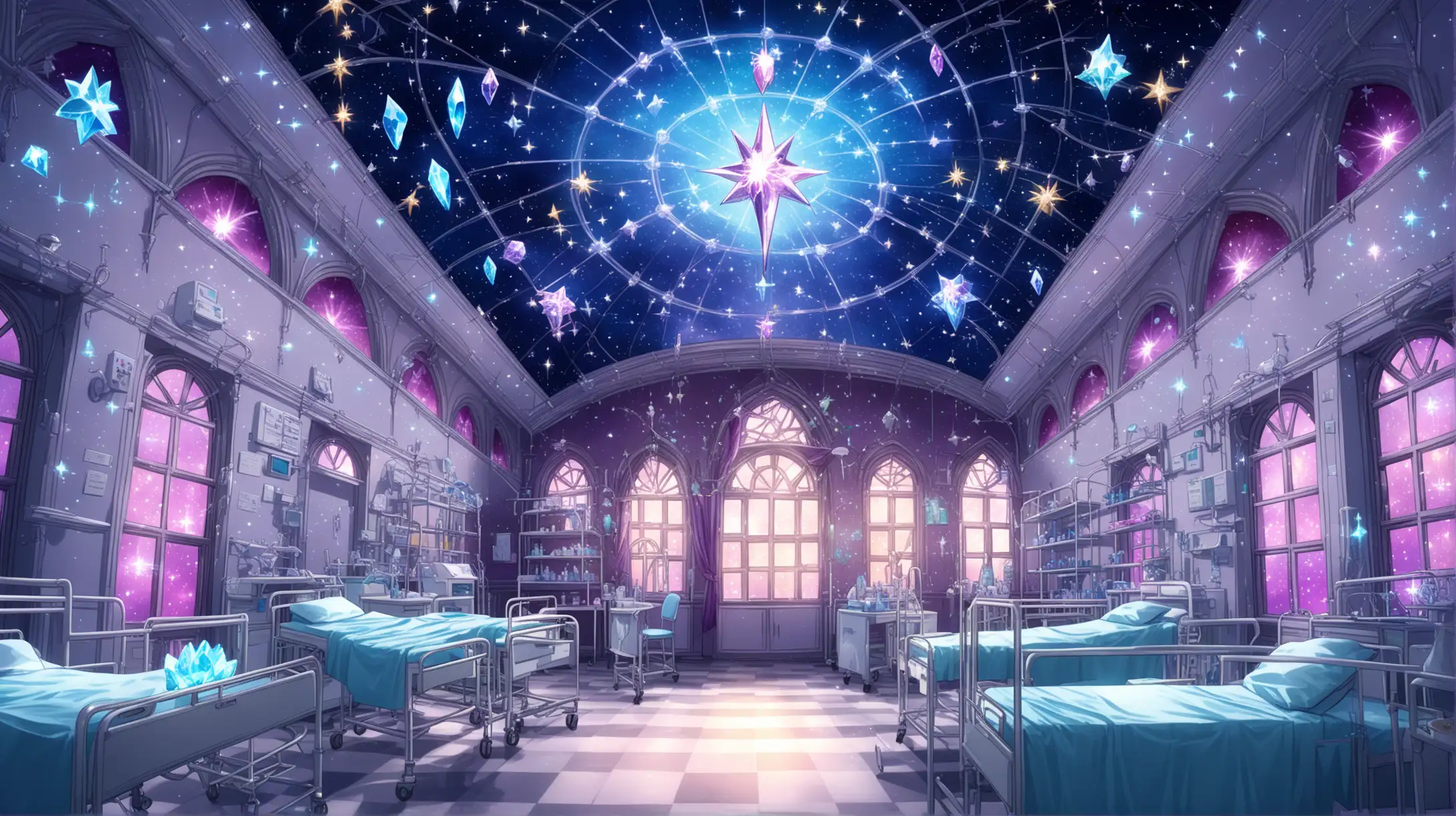 Magical Infirmary with Stars and Crystals