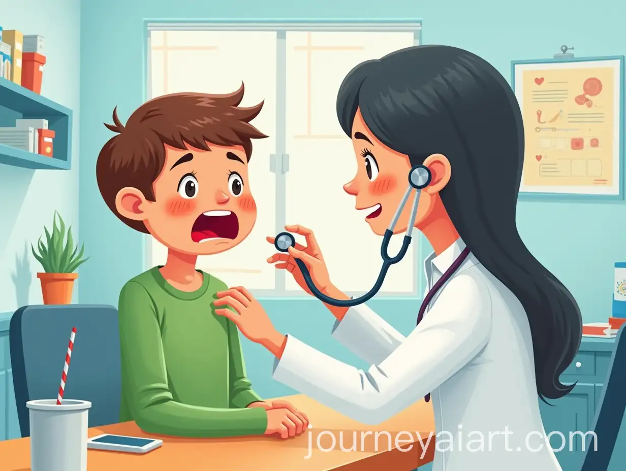 8YearOld-Boy-Being-Examined-by-Pediatrician-in-Colorful-Doctors-Office