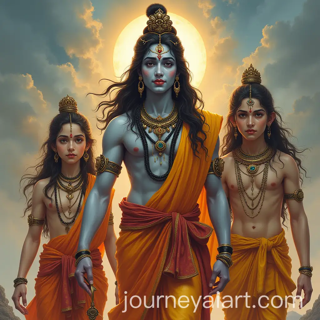 Goddess-Parvati-with-Lord-Shiva-and-Their-Sons-Ganesha-and-Kartikeya