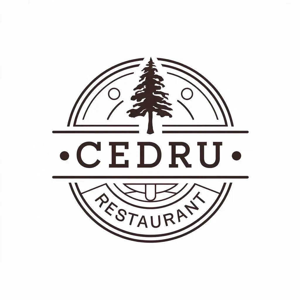 LOGO Design for Cedru Vector Style with Ceder Tree and Half Circles for Restaurant Industry