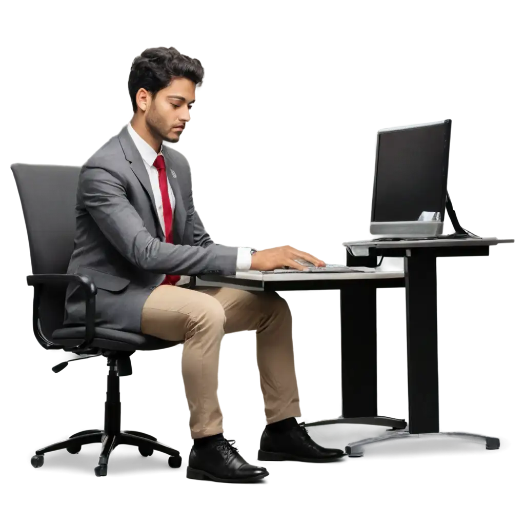 Indian-Man-Seated-in-Corporate-Office-PNG-Visualizing-Work-Exhaustion-and-Melancholy-in-a-Modern-Setting