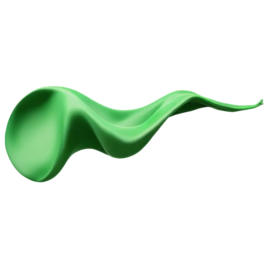 Green-Silk-Wave-Flying-4K-Realistic-PNG-Image