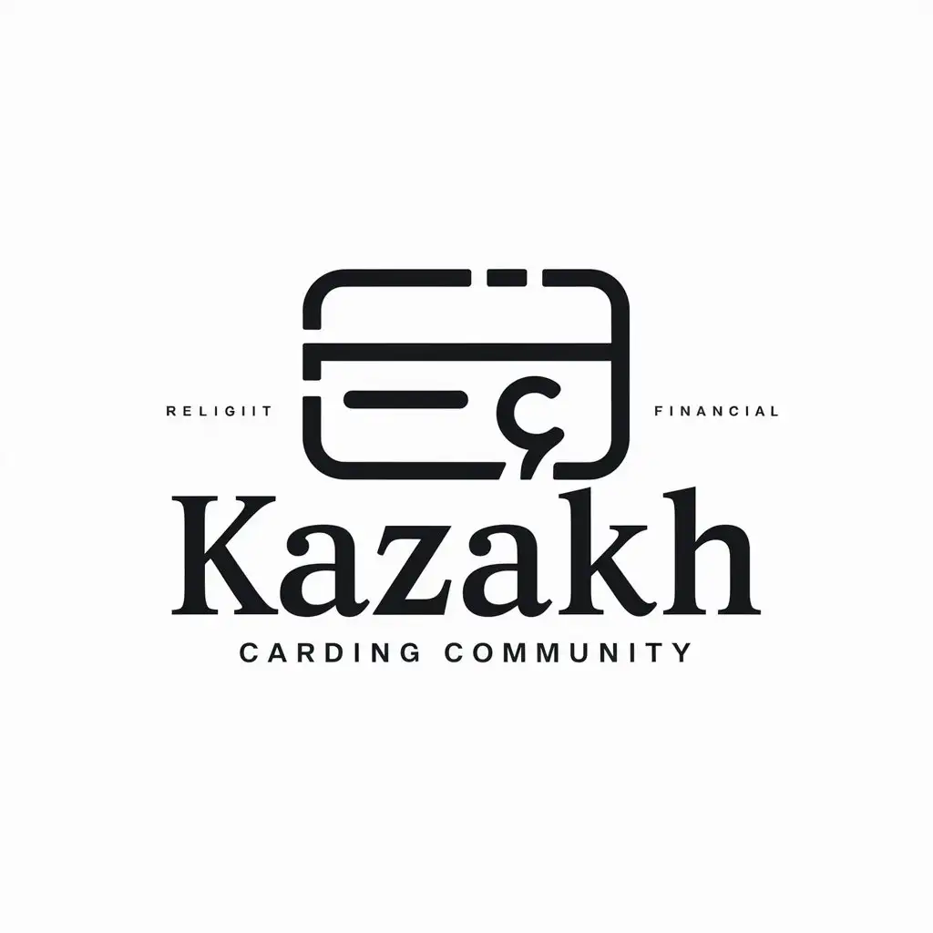 a logo design,with the text "Kazakh Carding Community", main symbol:credit card,Moderate,be used in Religious industry,clear background