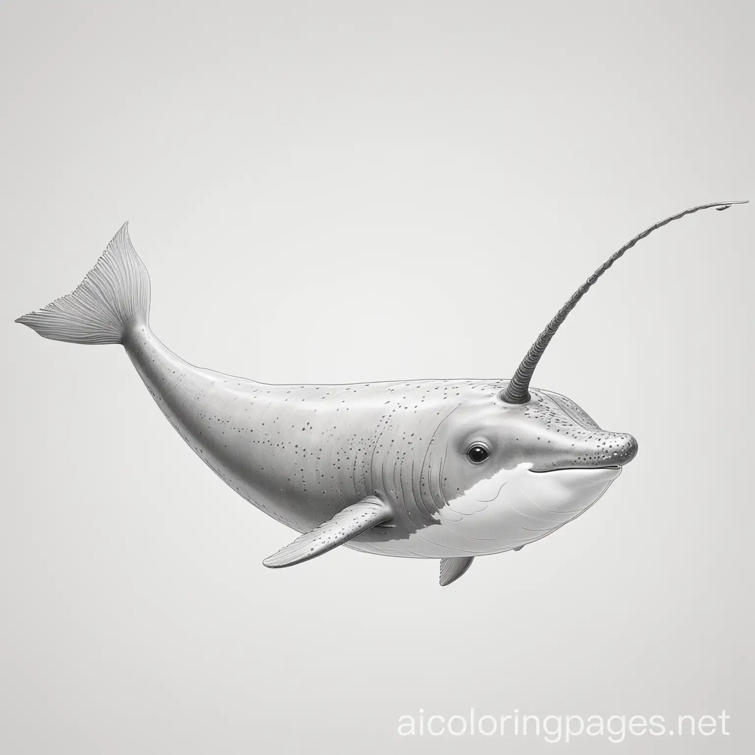 KidFriendly-Coloring-Page-Featuring-an-Animated-Realistic-Narwhal