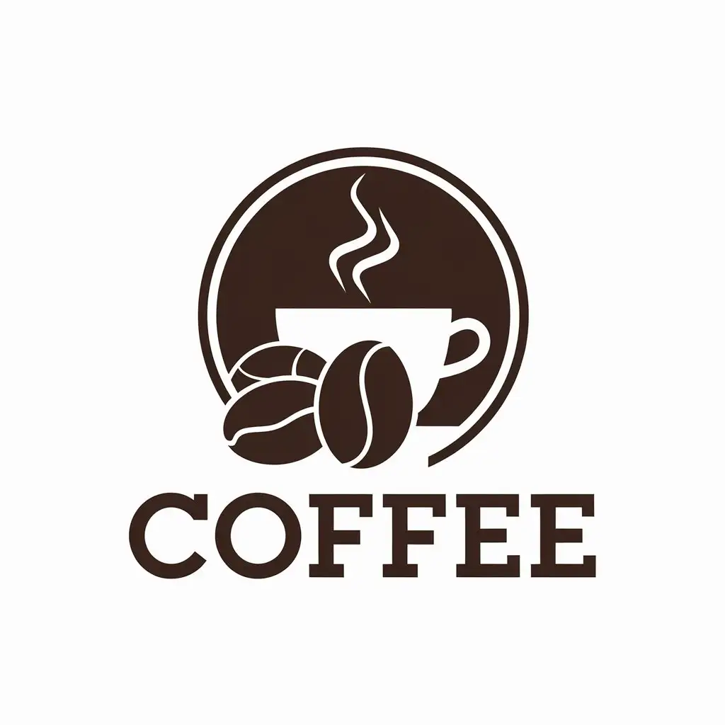 LOGO Design for Coffee Coffee Beans and Cup with Floating Smoke for Restaurant Industry