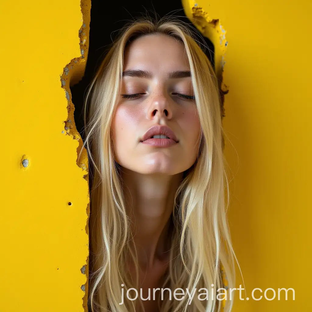 Contemplative-Woman-Emerging-from-the-Wall-of-Time-with-Weathered-Features