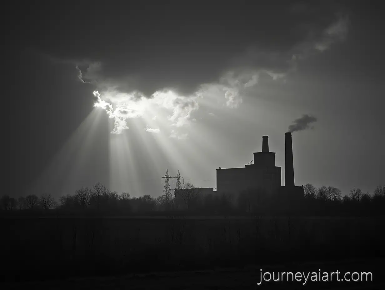 Chernobyl-Nuclear-Power-Plant-Under-Dramatic-Stormy-Sky-in-Black-and-White