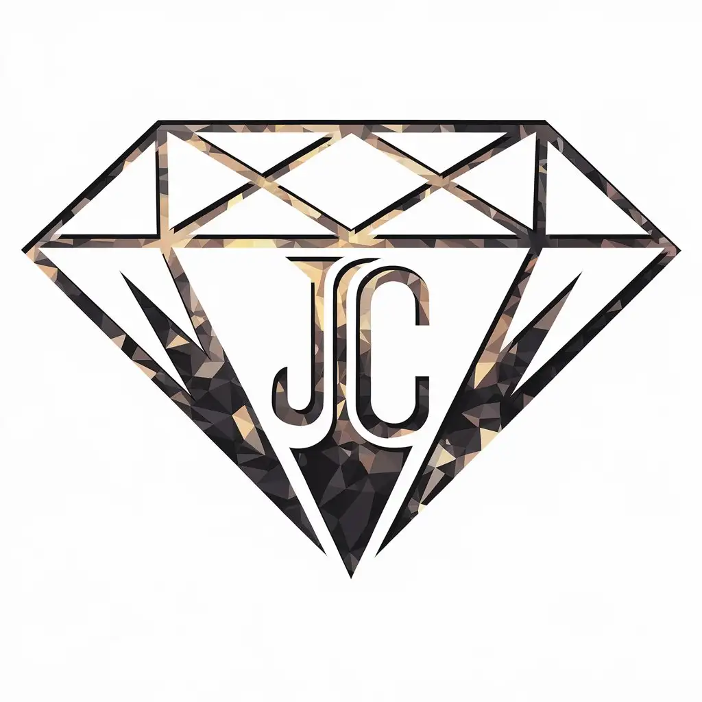 a vector logo design,with the text "JC", main symbol:J,C,diamond, jewelry, simple and atmospheric,Moderate,be used in jewelry industry,clear background