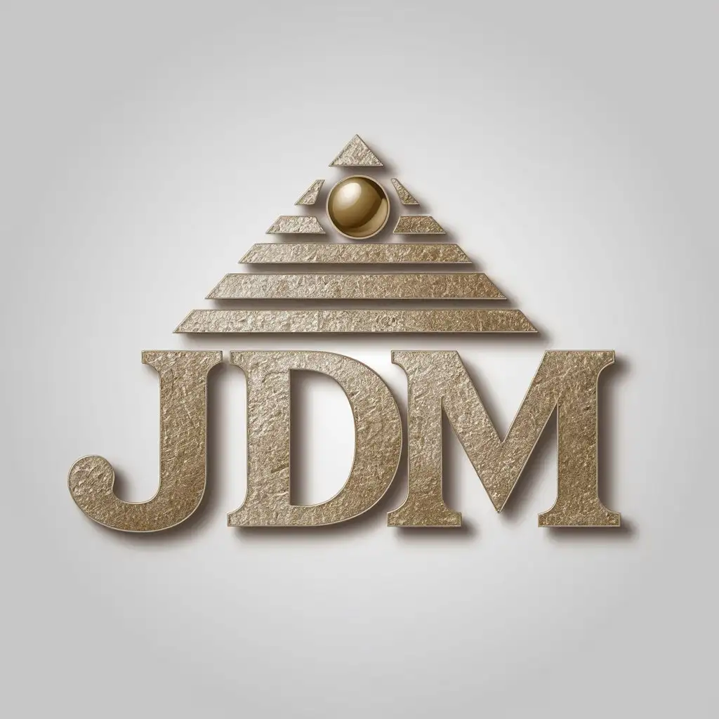 LOGO Design for JDM Luxurious Cinematic Typography with Stylized Pyramid and Shiny Ball