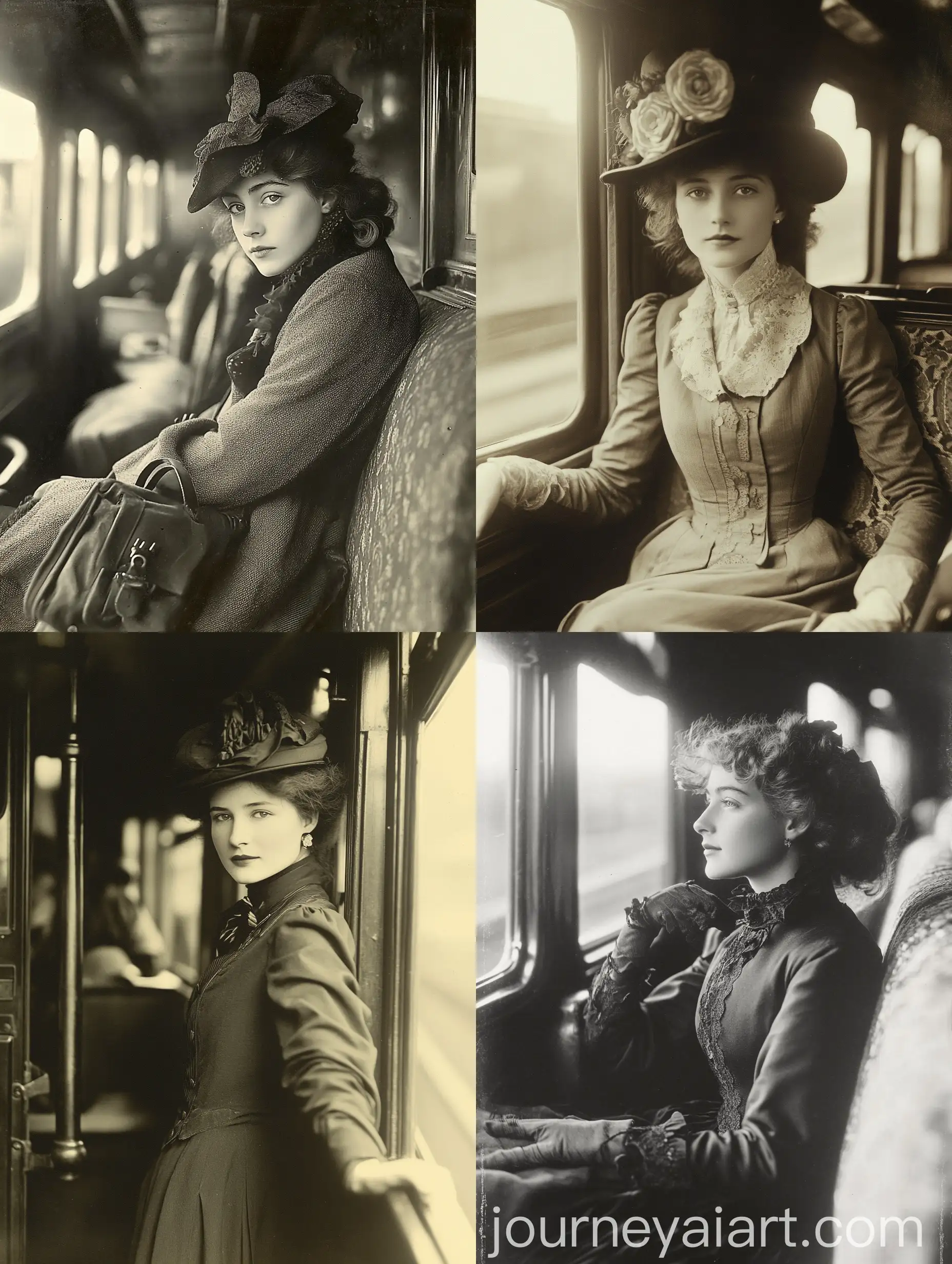 Young-German-Lady-on-Train-in-1910-Vintage-Photograph