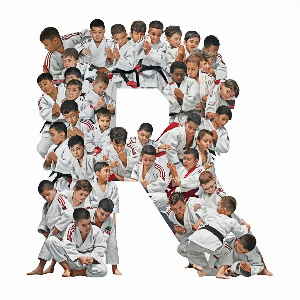 Young Judokas Forming Letter R