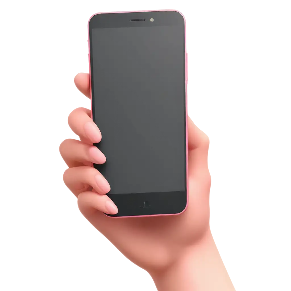 pink 3D smartphone, on the display of which is a hand with fingers up, showing class