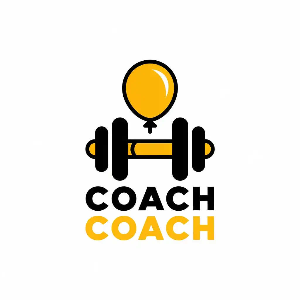 LOGO-Design-for-Coach-Coach-Coach-Vector-Design-Featuring-Dumbbells-and-Balloons-for-the-Sports-Fitness-Industry