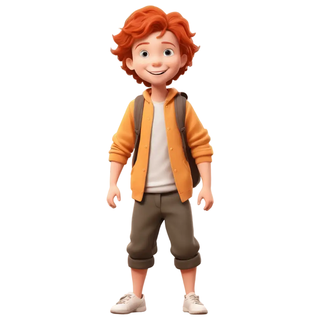 RedHaired-Child-Cartoon-Style-PNG-Image-Captivating-and-Versatile-Artwork