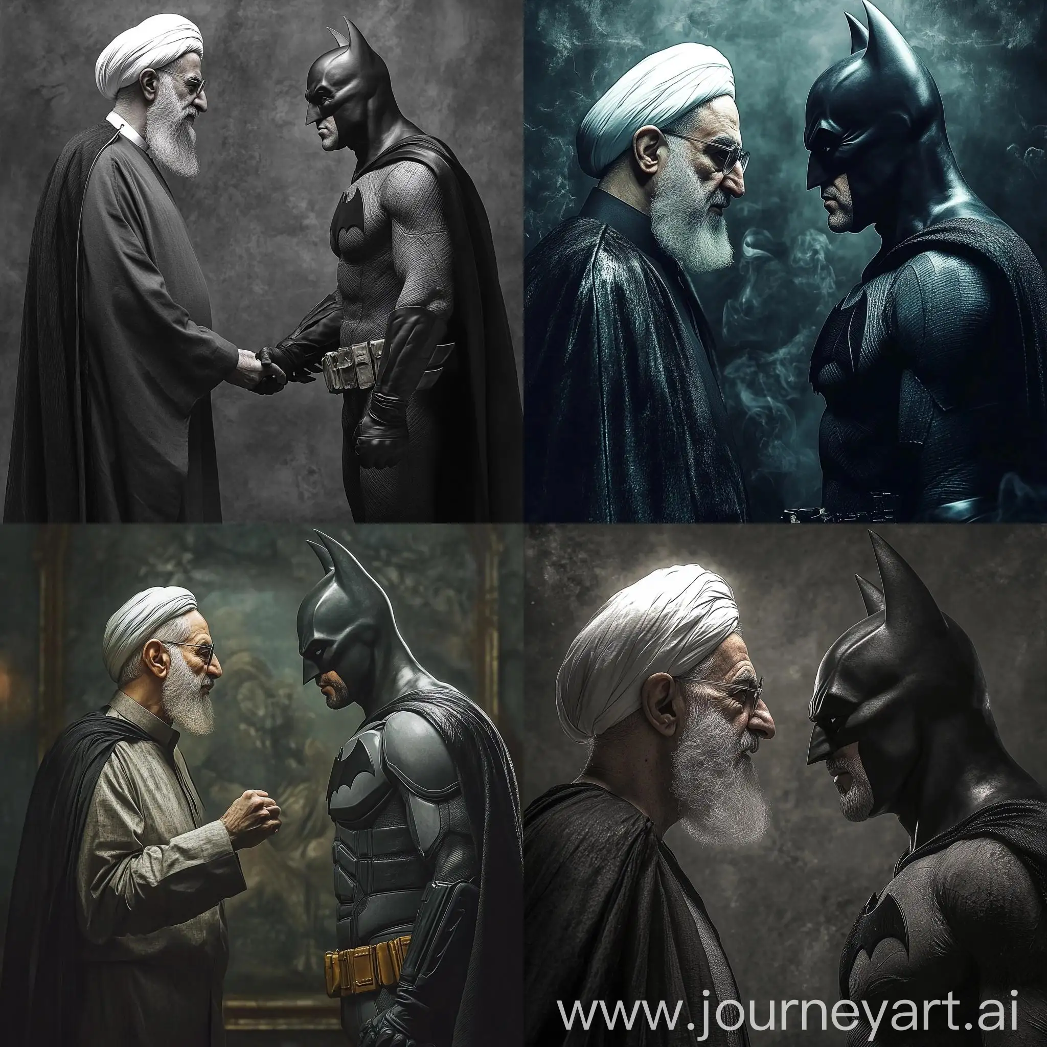 Seyyed-Ali-Khamenei-vs-Batman-Clash-in-Urban-Setting