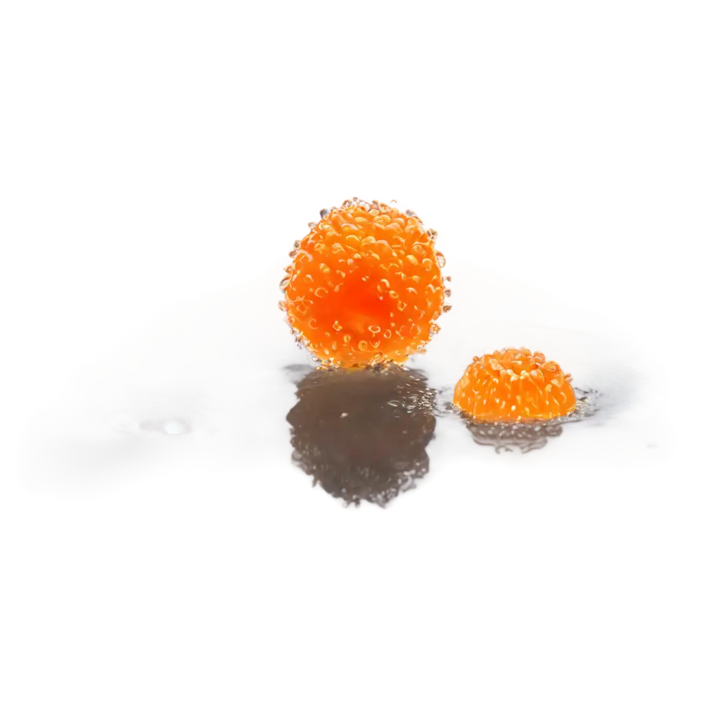 Cloudberry-and-Orange-Slice-in-Water-Splashes-HighQuality-PNG-Image-for-Vivid-Visual-Appeal