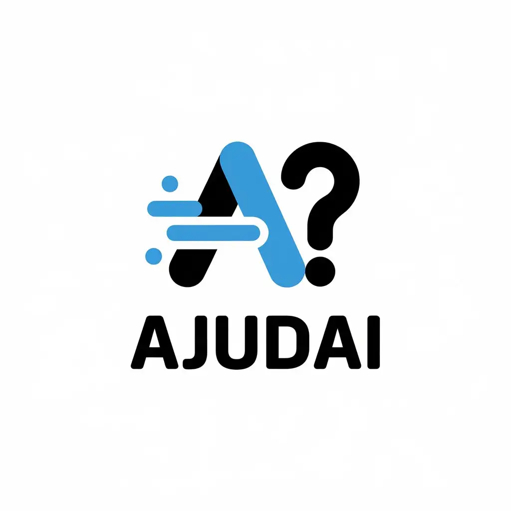 LOGO Design for AjudAI Minimalistic AI and Question Mark Symbol for Technology Industry