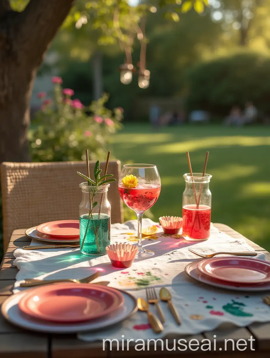 Outdoor Sip and Paint Party Table Setup