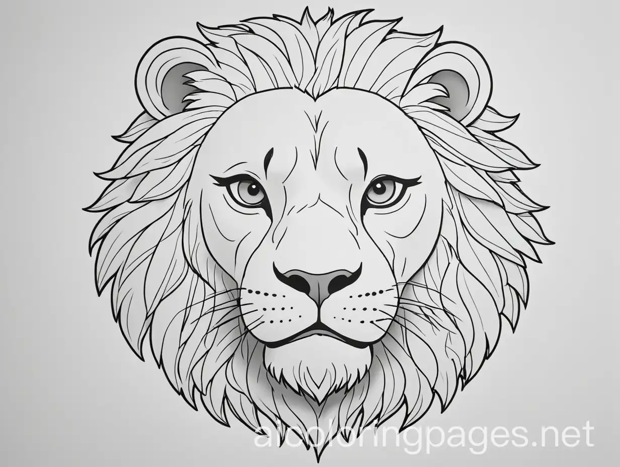 Simplified-Lion-Face-Coloring-Page-for-Kids