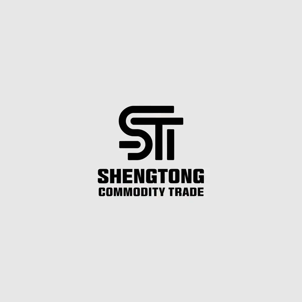 a vector logo design,with the text "Shengtong commodity trade", main symbol:ST,Minimalistic,be used in coal industry industry,clear background