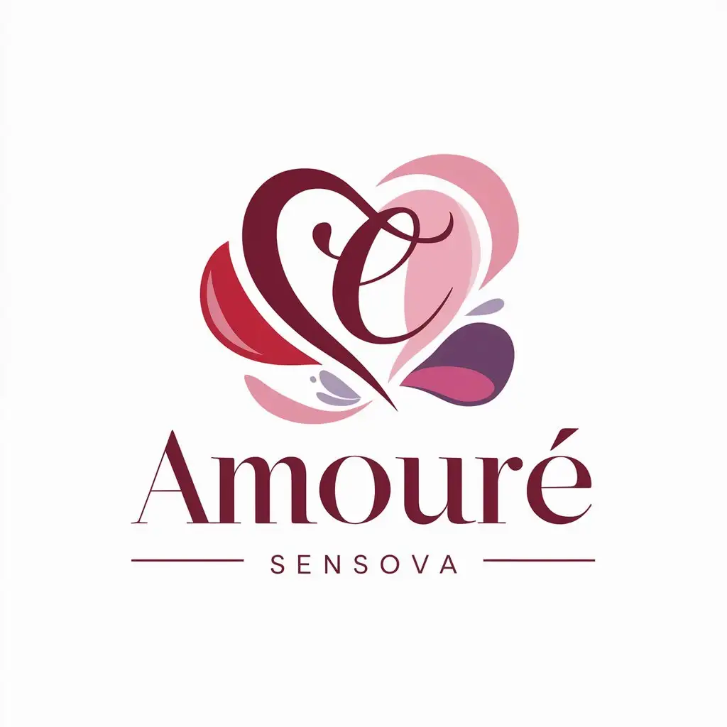 LOGO Design for AMOUR Elegant Sophisticated with Red Pink Purple Black for HighClass Adult Toy Brand