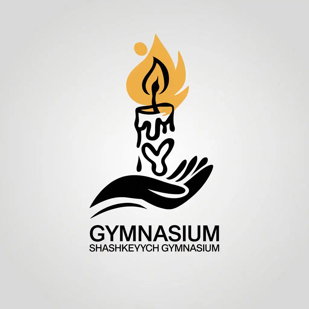 LOGO Design for Markian Shashkevych Gymnasium Handmade Candle with Love Symbol and Clear Background