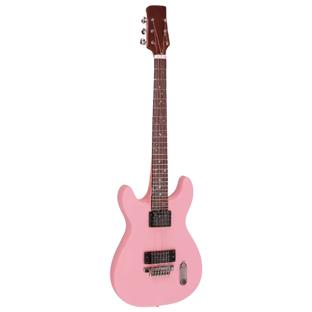 lifelike image of a baby pink guitar