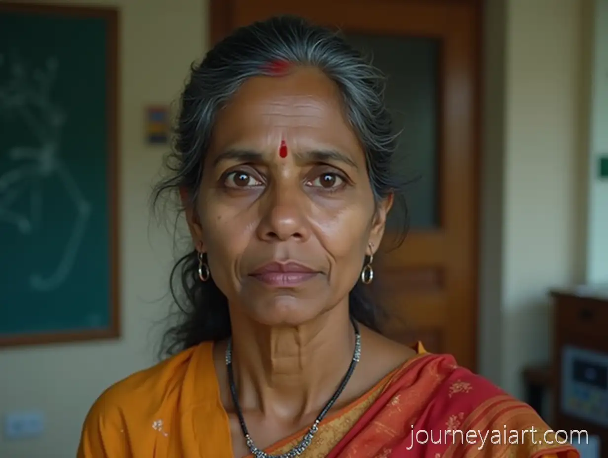 Experienced-Indian-Woman-Teacher-withAI-Image-Prompt-Expansion-Various-Facial-Expressions-in-Classroom-Settings