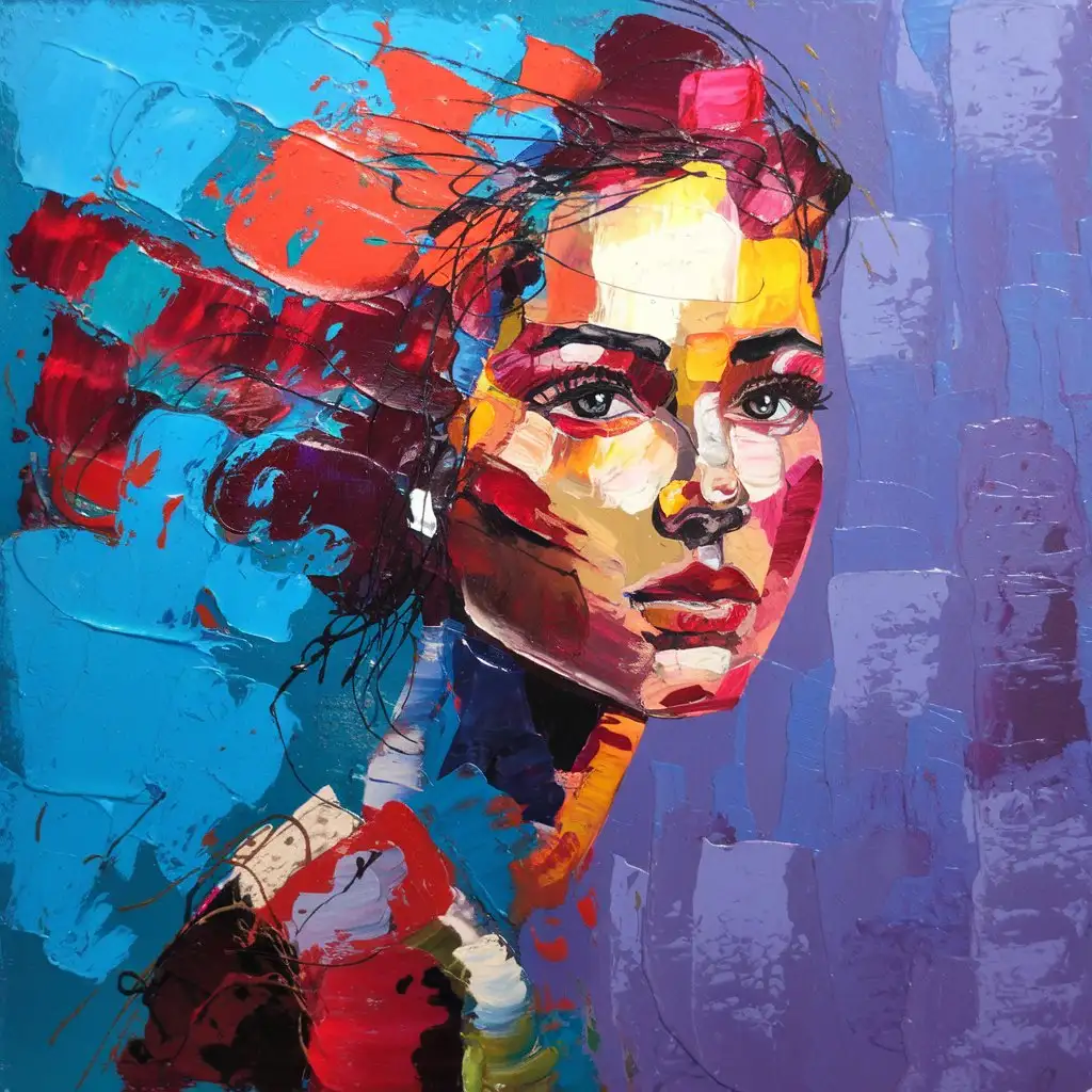 Contemporary Abstract Portrait of a Woman in an Artistic Setting