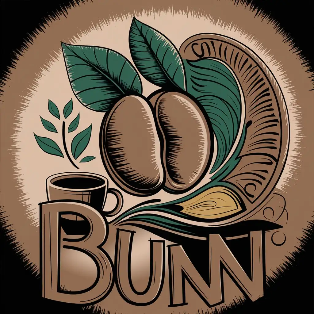 LOGO Design for Bunn Earthy Tones with Coffee Beans and EcoFriendly Elements