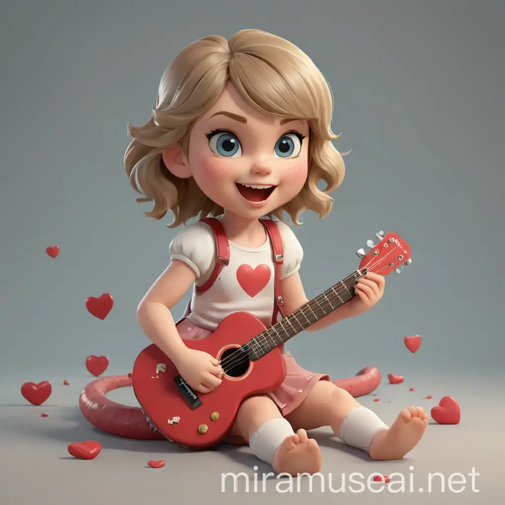 Adorable Baby Taylor Swift in Digital Rubber Hose Animation