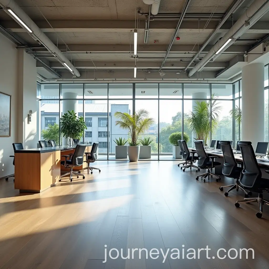 Modern-Open-Plan-Office-with-Greenery-and-Spacious-Layout