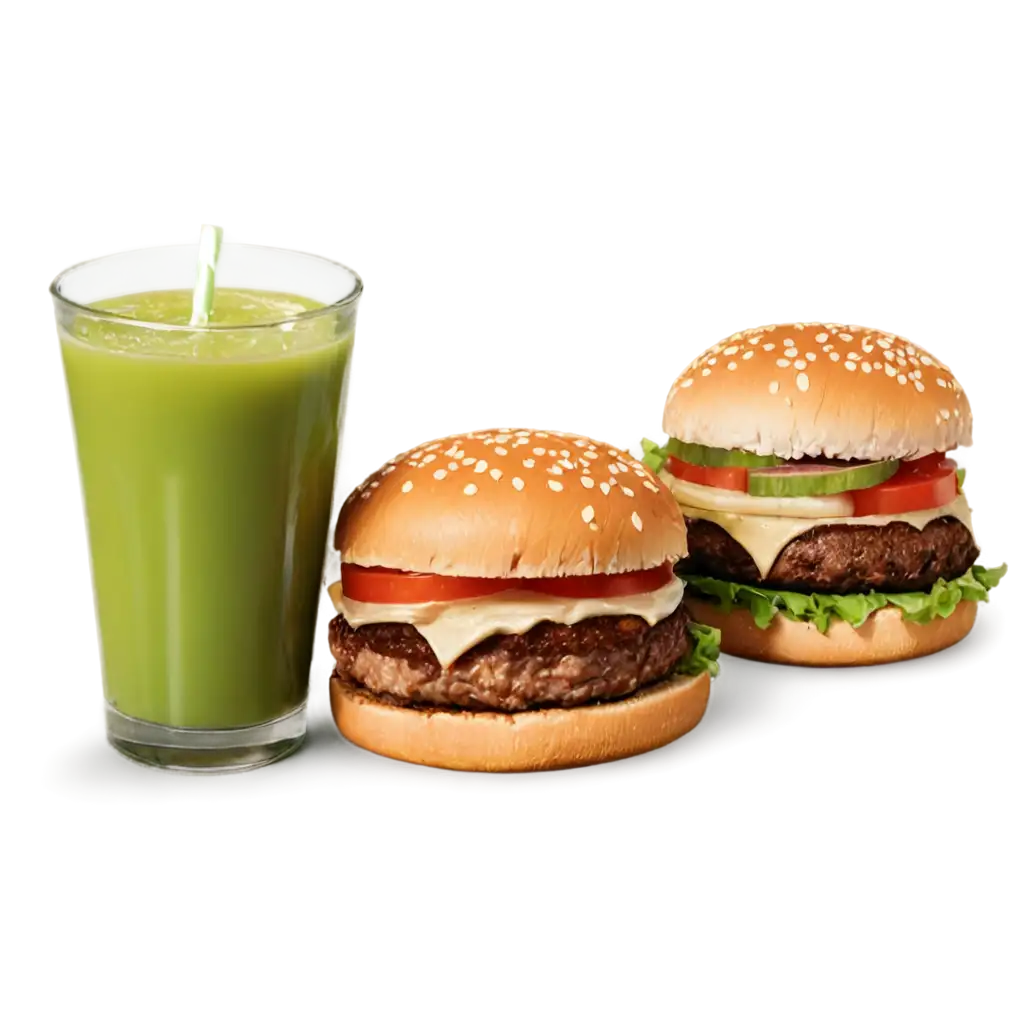 Juice-with-Burger-PNG-HighQuality-Image-for-Food-and-Beverage-Visuals