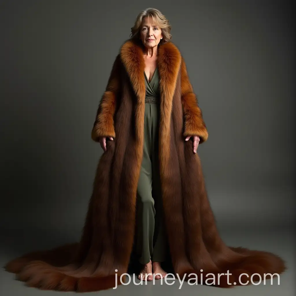 Senior-Woman-with-Long-Hair-in-Fox-Fur-Coat-Holding-Hair-Being-Cut