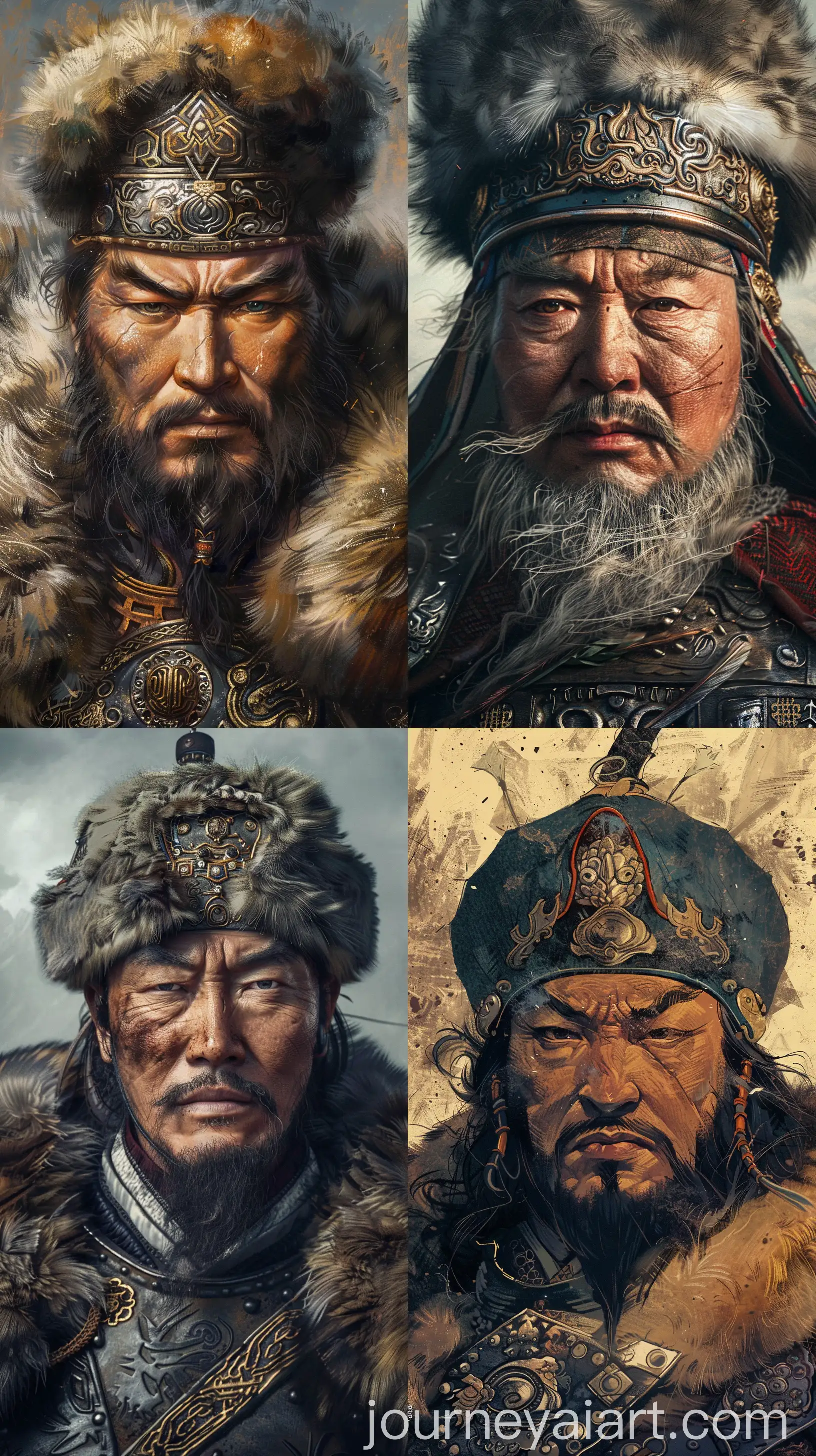 Historical-Portrait-of-Genghis-Khan-in-Traditional-Mongolian-Attire