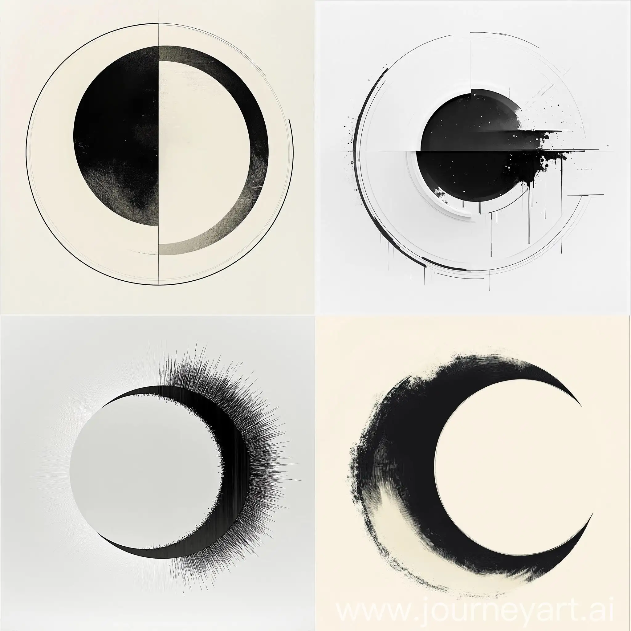 Iconic-Minimalist-Solar-Eclipse-Illustration-in-Circular-Frame