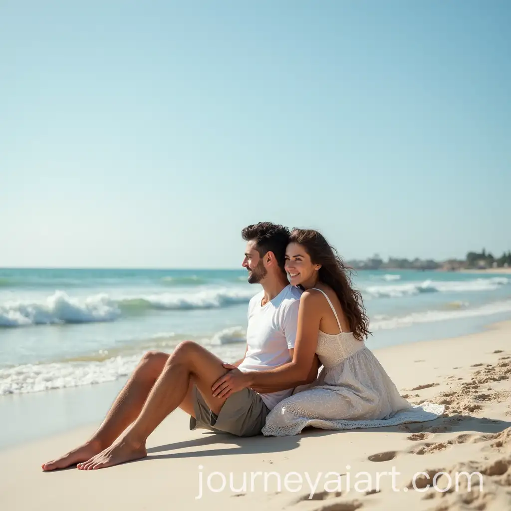 Couple-Enjoying-Sunset-Beach-Scene