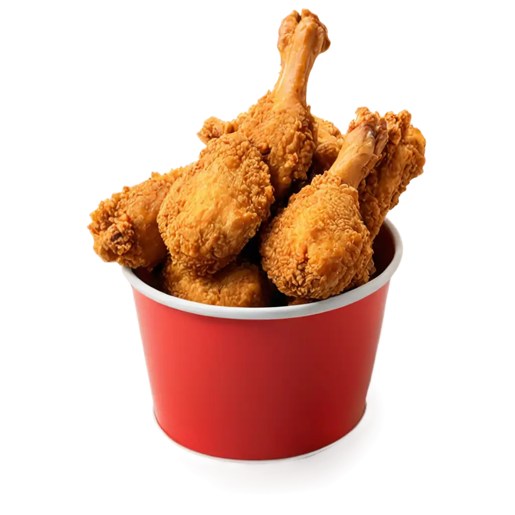 Fried-Chicken-Drumsticks-in-Red-and-Yellow-Bucket-PNG-HighQuality-Image-for-Diverse-Uses