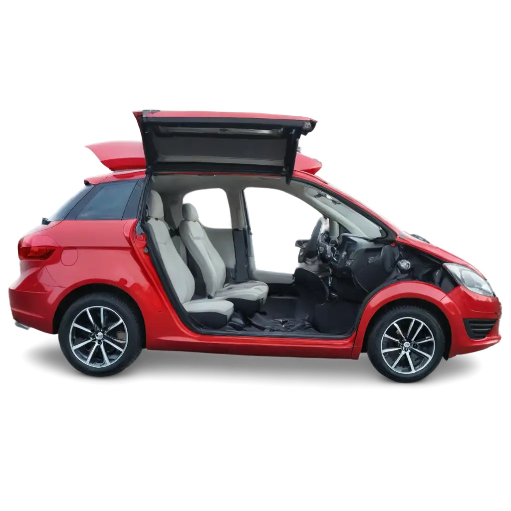 PNG-Image-of-Fancy-Supercar-with-Red-Color-and-Open-Front-Door-Enhancing-Visual-Appeal-and-Clarity