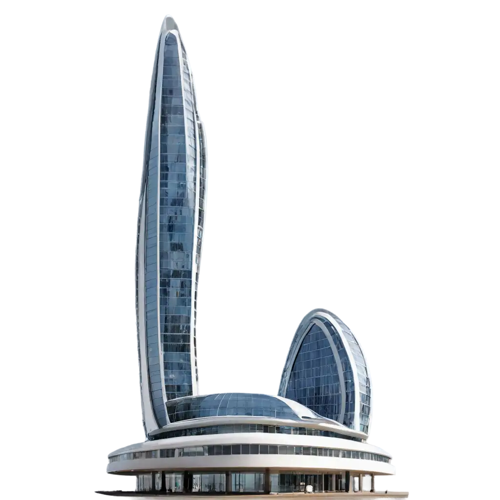 PNG-Image-of-a-Tall-Futuristic-Building-A-HighQuality-Visual-Representation-for-Your-Creative-Projects