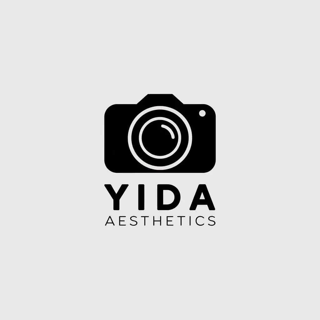 a vector logo design,with the text "Yida Aesthetics", main symbol:camera,Minimalistic,be used in Technology industry,clear background