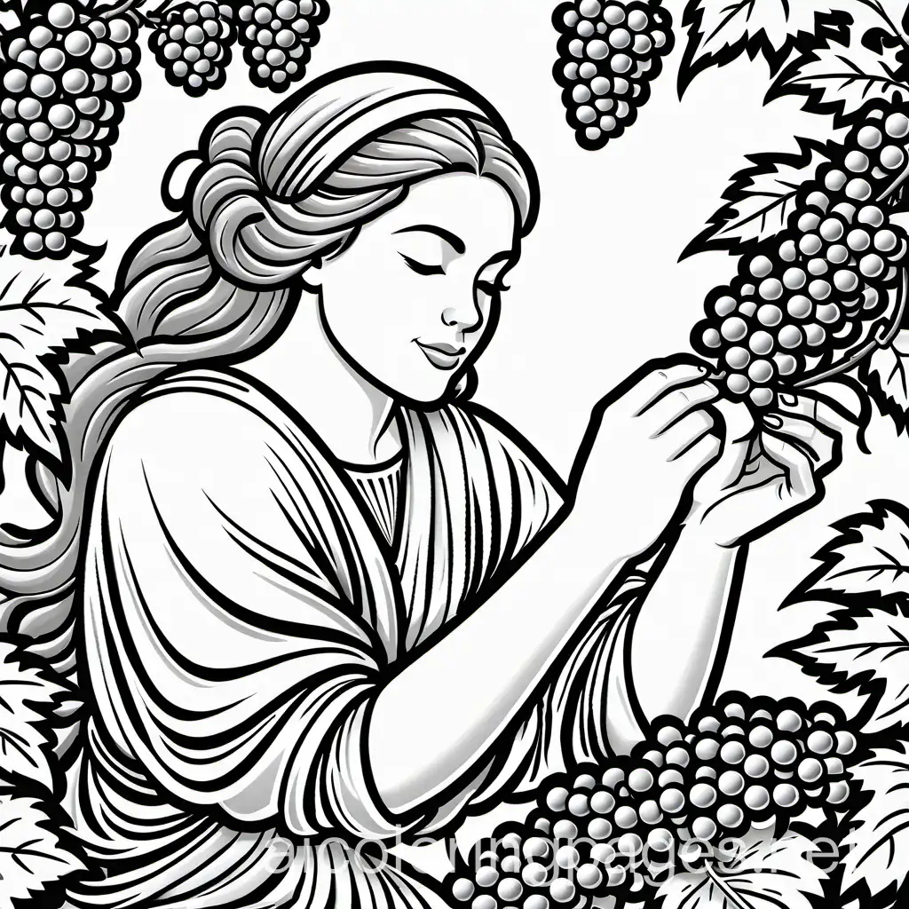 Coloring-Page-Virtuous-Woman-Trimming-Grapes-from-Grape-Vine